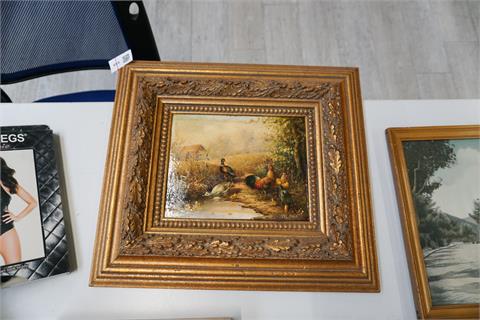 1 Ölbild im Goldrahmen, signiert H. Hoppe, rahmen 43 cm x 38 cm, Bild: 18 cm x 24 cm