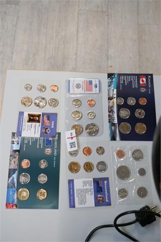 6 Münzsätze USA, Kanada, Neuseeland