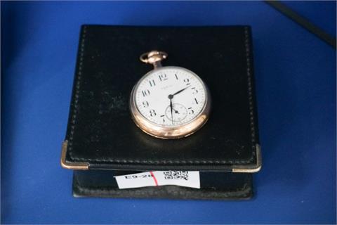 1 alte Taschen Uhr, vergoldet