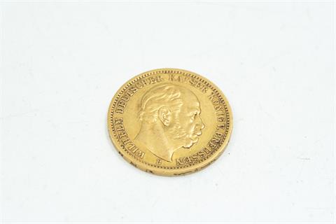 1 Goldmünze 20 Mark Preußen 1872