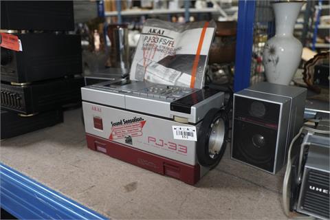 1 Akai PJ-33 FS/FL Stereo Radio Cassetten Recorder