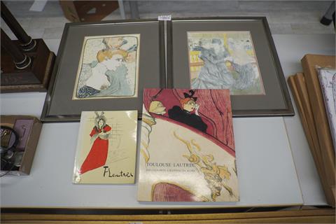 2 Grafiken Henri de Toulouse-Lautrec (1864 -1901) + 2 Bücher