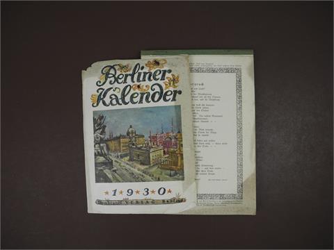 1 Kalender "Berliner Kalender 1930"