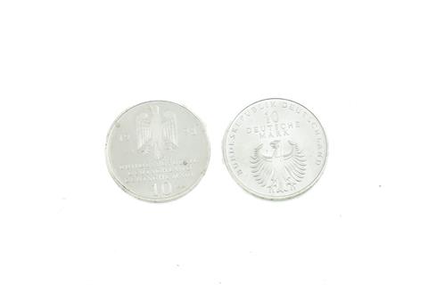 2x 10 DM 1998 - 50 Jahre Deutsche Mark und 300 Jahre Franckesche Stiftungen