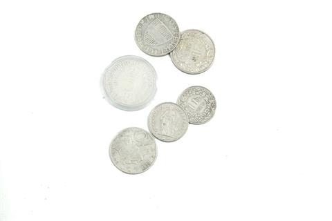 1 Posten Silbermünzen Deutschland, Österreich, Schweiz