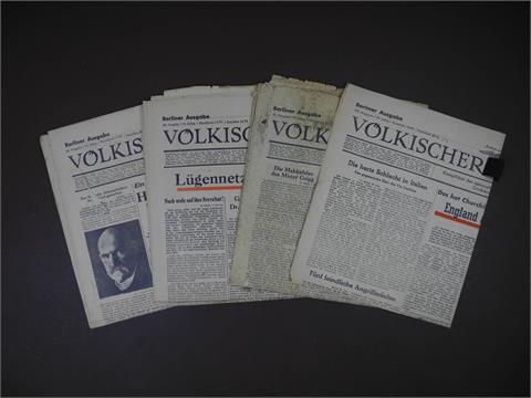 4 Zeitungen "Völkischer Beobachter"