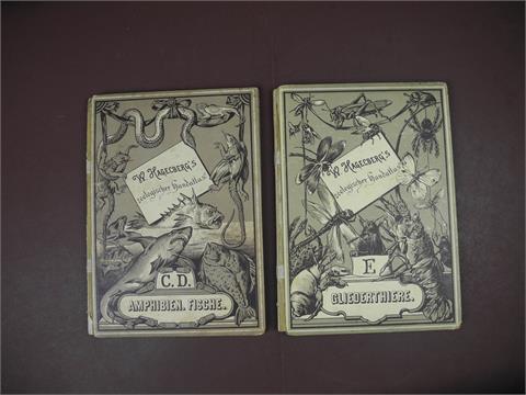 2 Bücher "W. Hagelbergs zoologischer Handatlas"